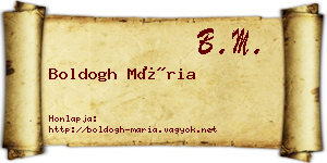 Boldogh Mária névjegykártya