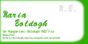 maria boldogh business card